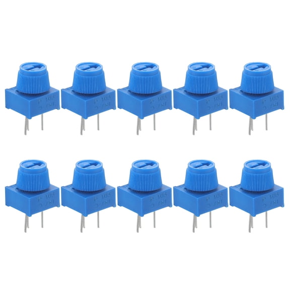 Pawsdot Dark Blue Plastic Metal Breadboard Trim Potentiometer for Machine 10Pcs