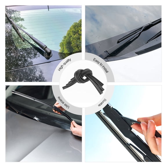 Pawsdot Frameless Wiper Blades Refills Universal Fit 6Mm Black Rubber 5Pairs