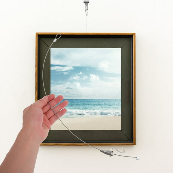 Pawsdot 10Sets Picture Hanging Wire and Hooks Kit Plated Silver Adjustable Wire Hanging System for Home
