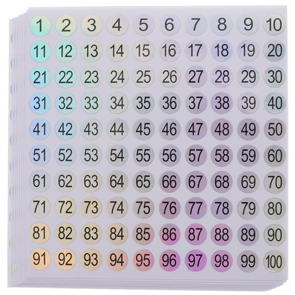 Pawsdot Round Reflective Number Stickers Assorted Color for Office Classification and Coding