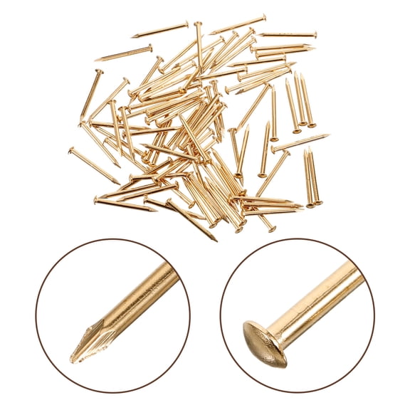 Pawsdot 100Pcs Golden Brass Furniture Tacks Decorative Nails for Upholstery