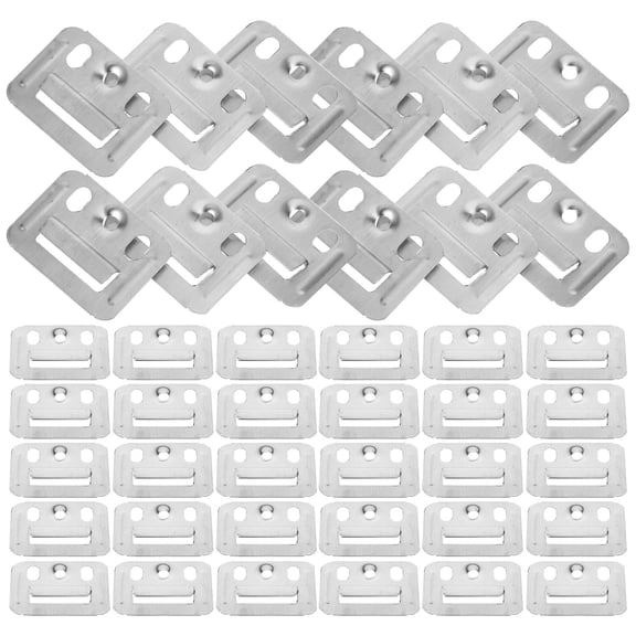 Pawsdot 100Pcs Interlocking Brackets Wall Mount Hardware Durable Stainless Steel Silver
