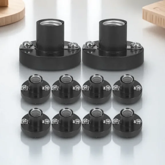 Pawsdot 10Pcs Black Lamp Socket Replacement with Flat Head Design for Home Use
