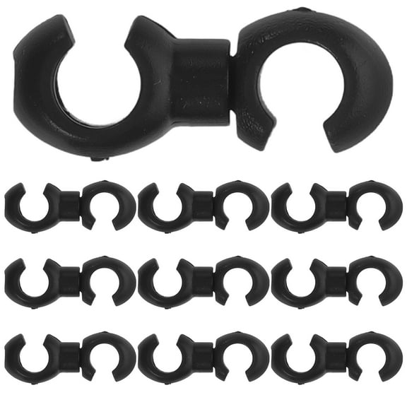 Pawsdot 10Pcs Cycling Equipment Bike Brake Buckle with Durable Center Rotating Clip Black