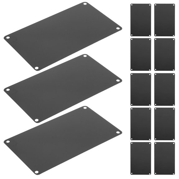 Pawsdot 10Pcs Black Aluminum Name Plates Multi Function DIY Door Plates for Home and Office