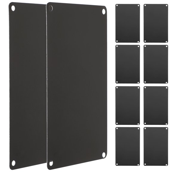 Pawsdot 10Pcs Black Metal Name Plate Aluminum Blank Sign for DIY Engraving Home Office Decoration