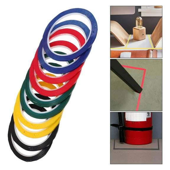 Pawsdot 10Pcs Seamless Warning Segment Tape Color Marking Line for Desktop Identification
