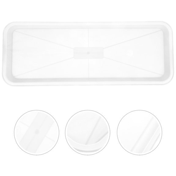 Pawsdot White PP Plant Drainage Tray Rectangular Saucer for Indoor Plants 10Pcs