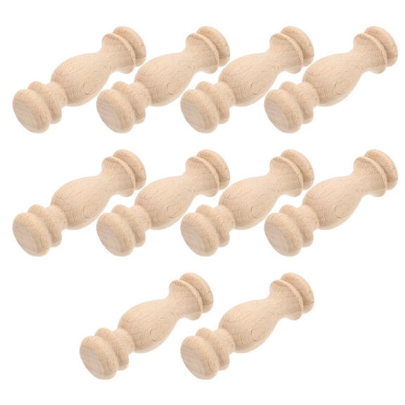 Pawsdot 10Pcs Unfinished Khaki Wood Roman Pillars for Home Staircase Balusters and Outdoor Garden Decoration