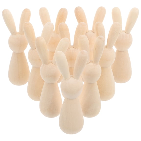 Pawsdot Wood Craft Supplies Wooden Peg Dolls Beige 10Pcs