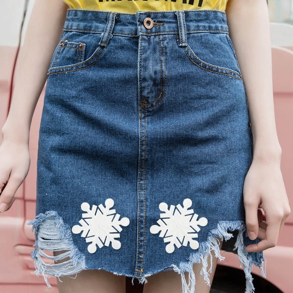 Pawsdot 10Set White Fabric Patches For Jackets Decorative Iron On Clothing Patches