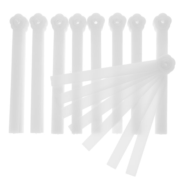 Pawsdot 10Pcs DIY Folding Fan Frame White Plastic Material Durable Japanese Style Fan Making Accessory