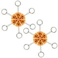 thumbnail image 1 of Pawsdot 12 Pcs Pizza Shape Keychains Resin Key Organizer for Kids Orange, 1 of 6