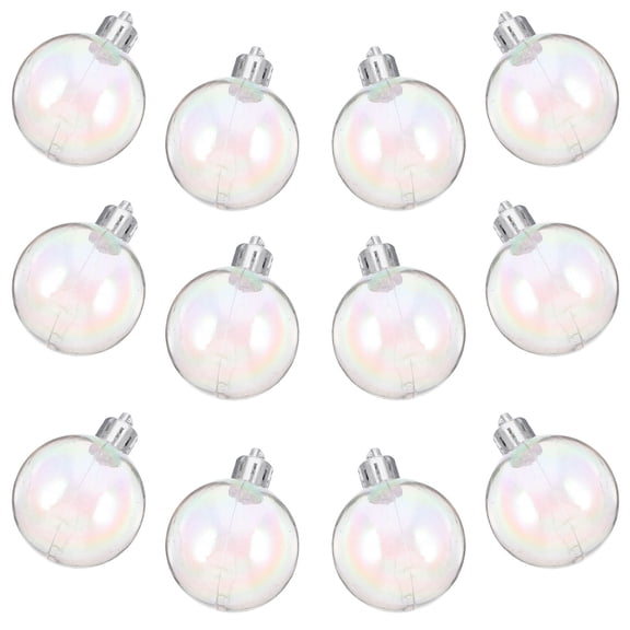 Pawsdot 12-Pcs Transparent Plastic Bubble Ball Christmas Tree Ornament Decoration