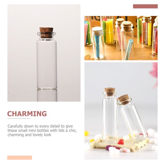 Pawsdot 12pcs Glass Bottles Tiny Vials Storage Clear for DIY Craft Gifting Artists