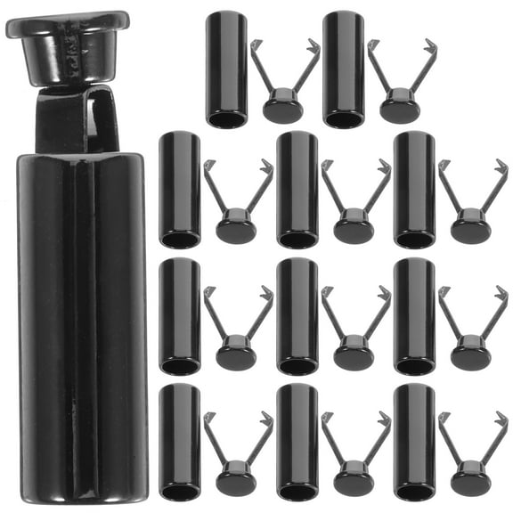 Pawsdot 12Pcs Zinc Alloy Cord Stops for Drawstrings Black Metal Cord End Caps for Sports and Casual Wear