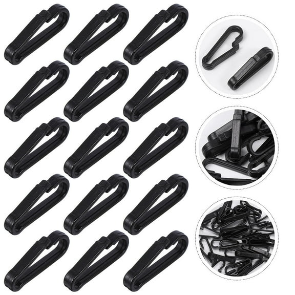 Pawsdot Gourd Shaped Hooks Black Plastic 130Pcs Easy to Use for Masks