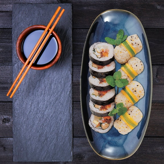 Pawsdot Serving Platter Porcelain Fish Plate for Sushi Ceramic Sushi Presentation Home Use 1Set