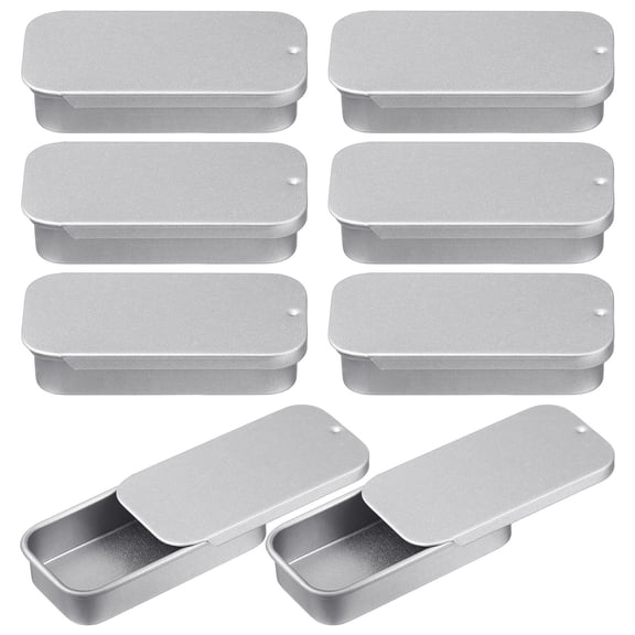 Pawsdot Portable Silver Tinplate Boxes for Multi-Use Storage - 16Pcs