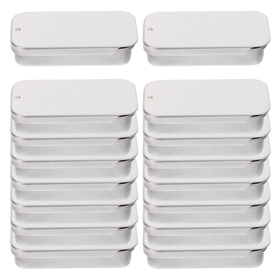 Pawsdot Portable Candy Tins Tinplate Boxes Silver 16Set