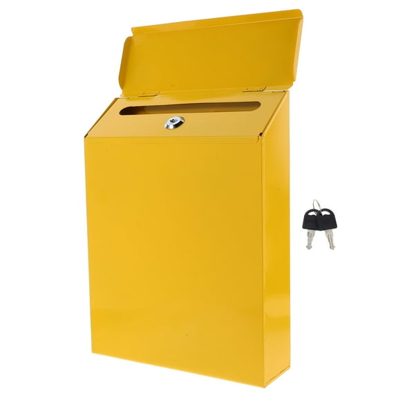 Pawsdot Decorative Iron Mailbox Yellow Stylish Post Box for Household Storage