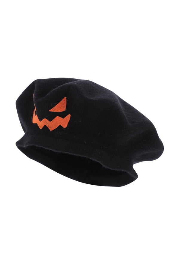 Festival Decoration Pumpkin Beret Hat Black 1Set