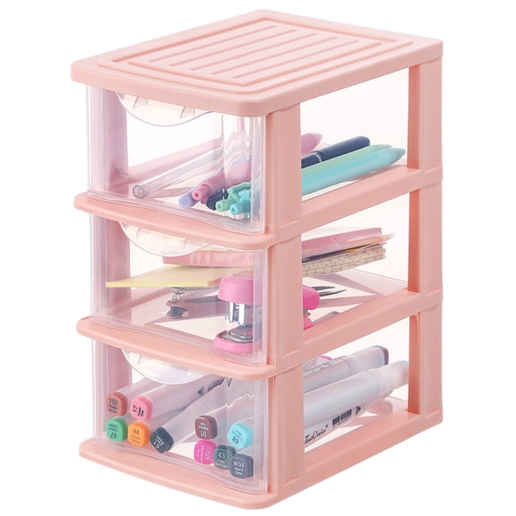 Pawsdot Pink Transparent PP Plastic Cosmetic Storage Organizer for Makeup 1Pc