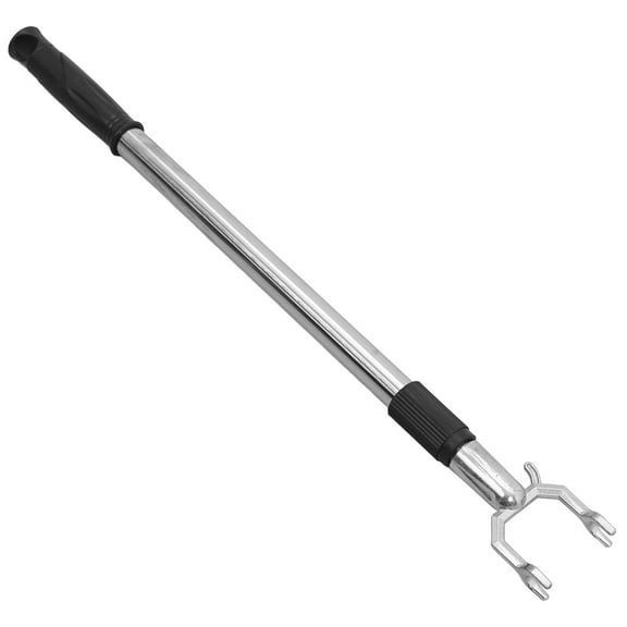 Pawsdot Stainless Steel Clothes Hook Pole Black Adjustable Telescoping for Home Use