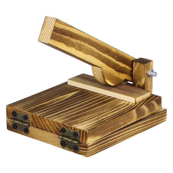 Pawsdot Dumpling Making Tool Light Brown Wood Practical Presser Easy to Hold