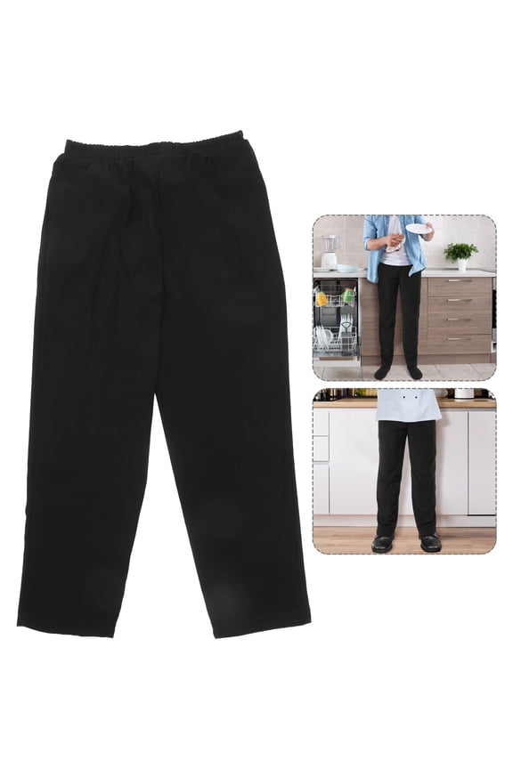 Unisex Pants for Chefs Chef Pants in Black Color with Oil Proof Material 1Pack