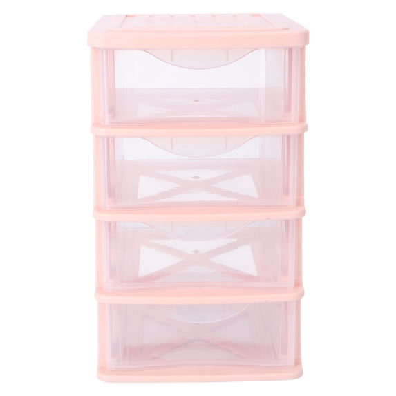 Pawsdot 1Pcs Clear Drawer Box Pink Plastic PP Dustproof Storage Organization for Household Items