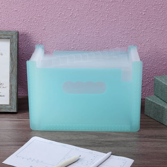 Pawsdot Portable Coupon Organizer Sky Blue PP Material Accordion File Folder