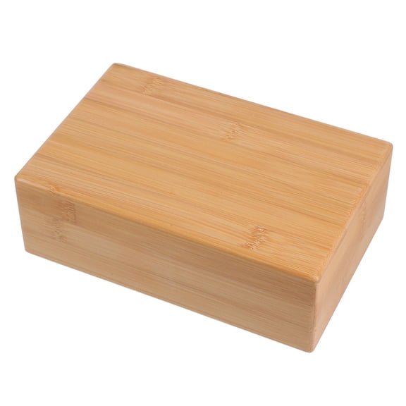 Pawsdot 1Pc Light Brown Wooden Yoga Training Brick with Smooth Surface for Safe Exercise