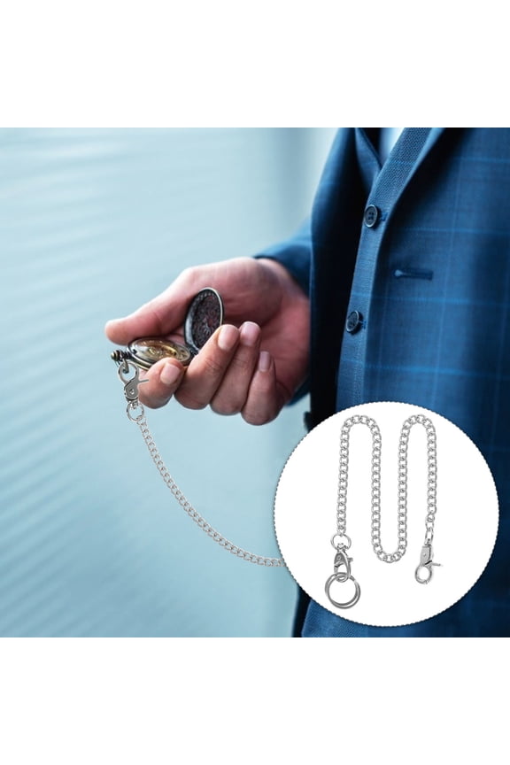 1pc Pocket Chain for Waistcoat Clothing Stainless Steel Silver Decorative Women Family