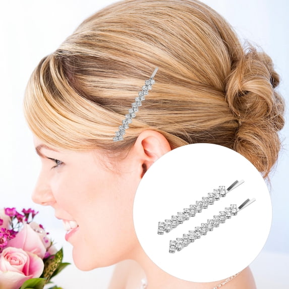 Pawsdot 2 Pairs Decorative Bobby Pins Silver for Anniversaries