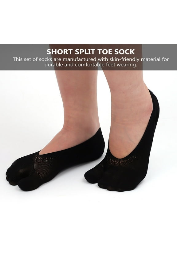 2Pairs Warm Keeping Short Split Toe Socks White Elastic Breathable Socks for Indoor Wear