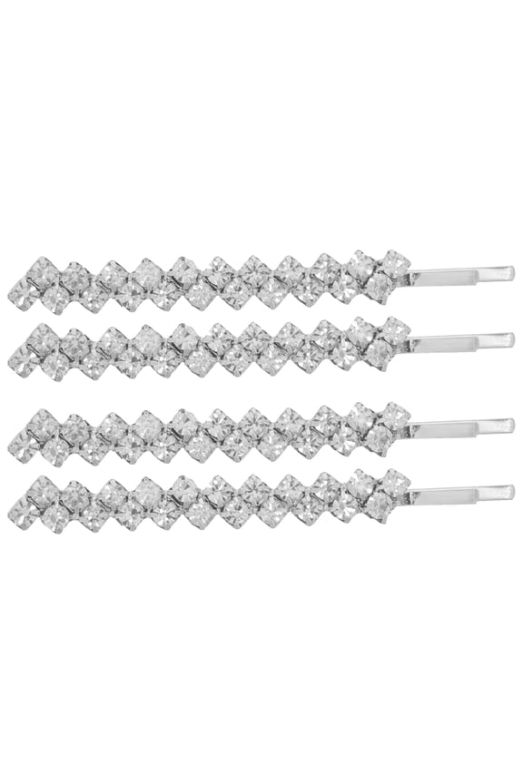 Rhinestone Bobby Pin Straight Line Style 2 Pairs for Women Weddings Parties