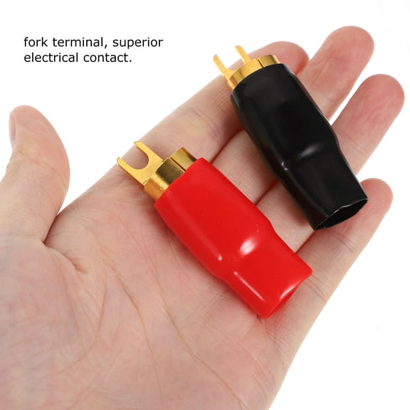 Pawsdot Crimp Connectors for Speaker Wire Spade Connector Copper 2 Pairs