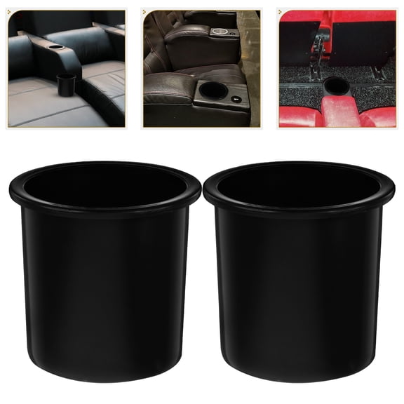 Pawsdot Black Plastic Stainless Steel Cup Holder for Boat Rv Drinks 2Pcs