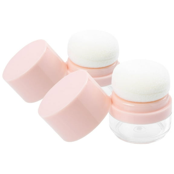 Pawsdot 2Pcs Pink Makeup Powder Cases with Puff Tight Seal for Travel