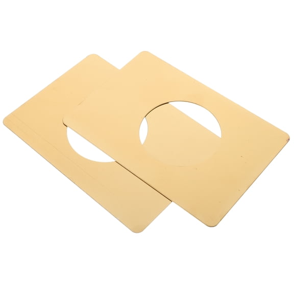 Pawsdot 2Pcs Golden Metal Door Knob Plate Deadbolt Hole Cover Plate Durable for Home Use