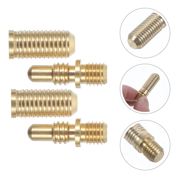 Pawsdot 2Sets Billiard Cue Tip Screws Copper Golden Heavy Duty Joint Accessories