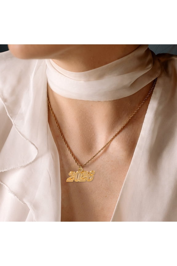 Golden Alloy Jewelry Pendant Charms for Decoration, 2026 Year Design, 50Pcs