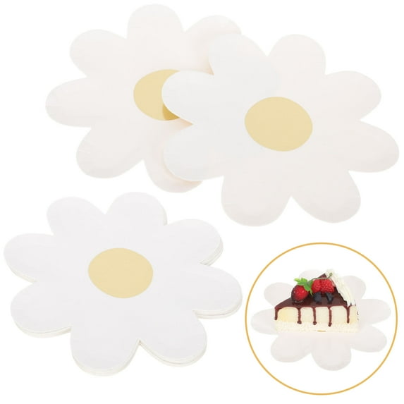 Pawsdot Flower Disposable Paper Plates White Premium Safe Material for Party Decoration 20Pcs
