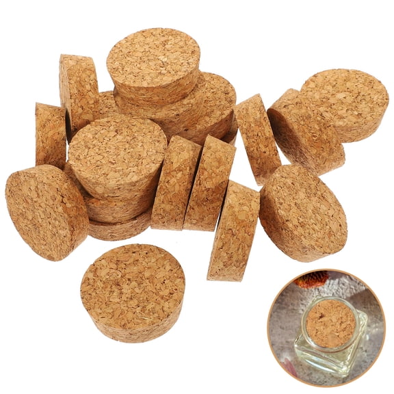 Pawsdot 20Pcs Cone Shape Wooden Cork Bottle Plugs for Sealing Wine Bottles Light Brown