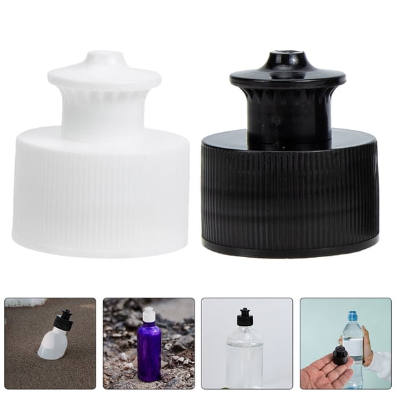 Pawsdot 20Pcs Sports Water Bottle Caps Leakproof Push Pull Plastic Replacement Lid Accessories