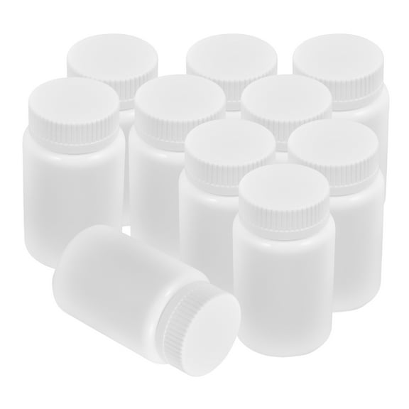 Pawsdot 20Pcs White Plastic Refillable Storage Container Case for Pills Tablets and Liquids