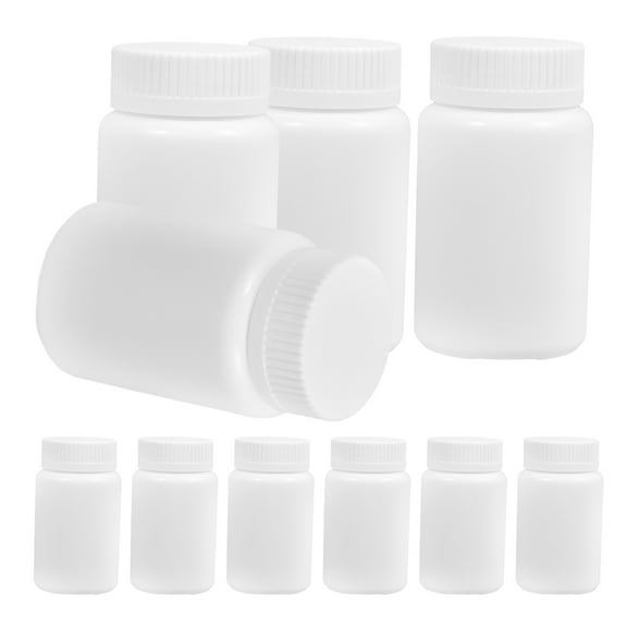 Pawsdot 20Pcs Portable White Plastic Pill Bottle Organizer for Capsules and Tablets