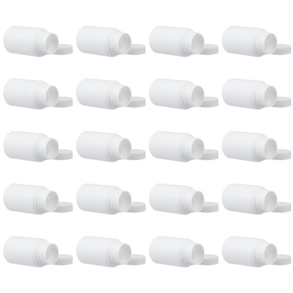 Pawsdot 20Pcs White Plastic Pill Case for Travel with Easy Open Spiral Cap