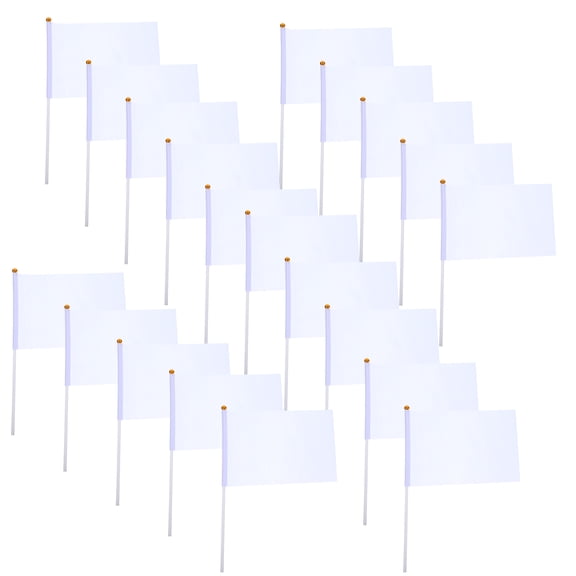 Pawsdot 20Pcs Portable White Waving Flag for Football Supporters and Community Events